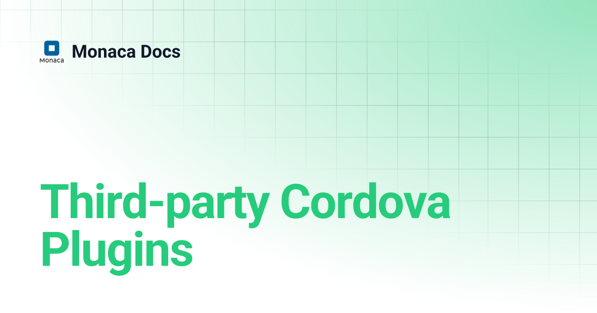 Third-party Cordova Plugins | Monaca Docs