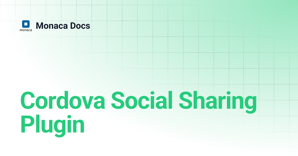 Cordova Social Sharing Plugin | Monaca Docs