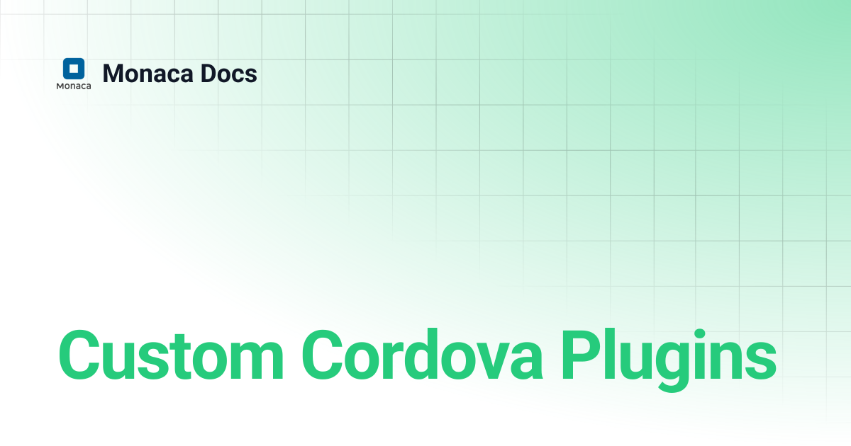 Custom Cordova Plugins | Monaca Docs