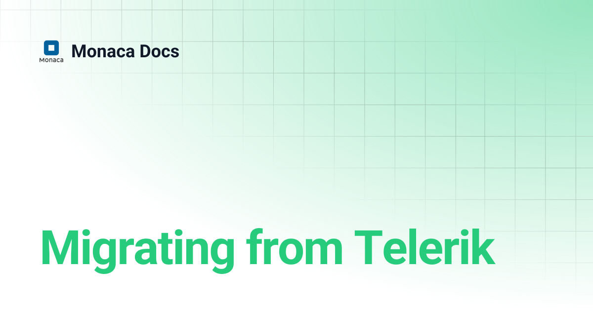 Migrating from Telerik | Monaca Docs